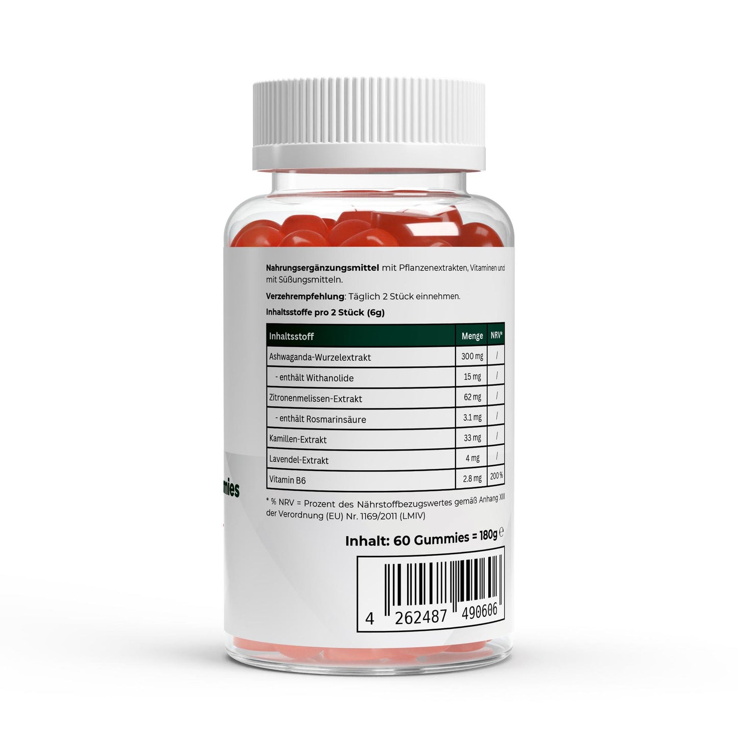 Gomas Premium de Ashwagandha 300 + Vitamina B6 – 60 unid.