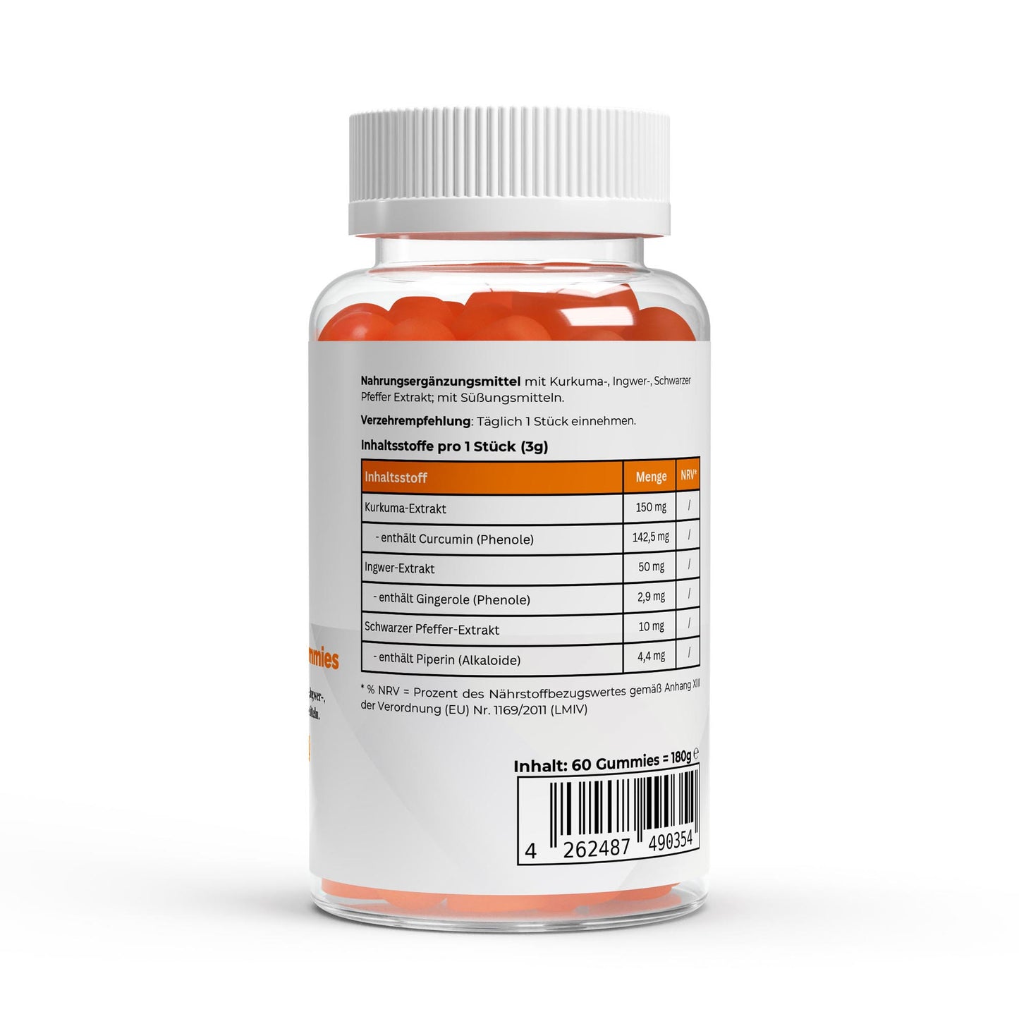 Gomas de Curcuma + Gengibre + Pimenta Preta – 60 unid.