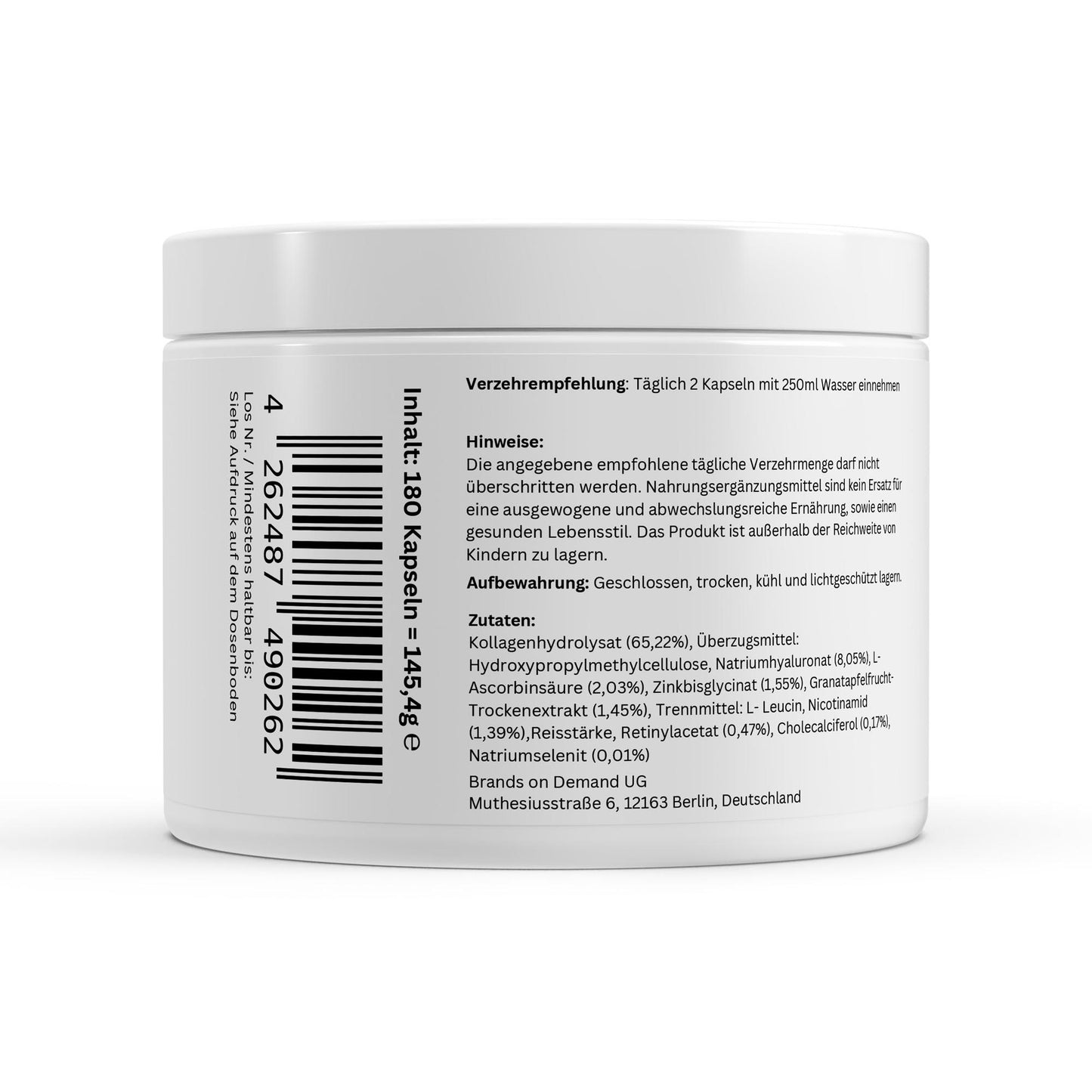 Colagénio Hidrolisado PLUS para Pele, Cabelo e Unhas – 180 Cápsulas